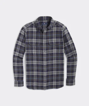 Vineyard Vines Flannel Tartan Herringbone Workshirt Ultimate Gray Sale
