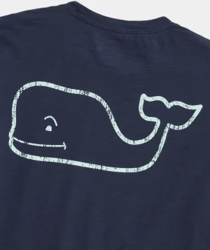 Vineyard Vines Garment-Dyed Vintage Whale Long-Sleeve Pocket Tee Nautical Navy Shop