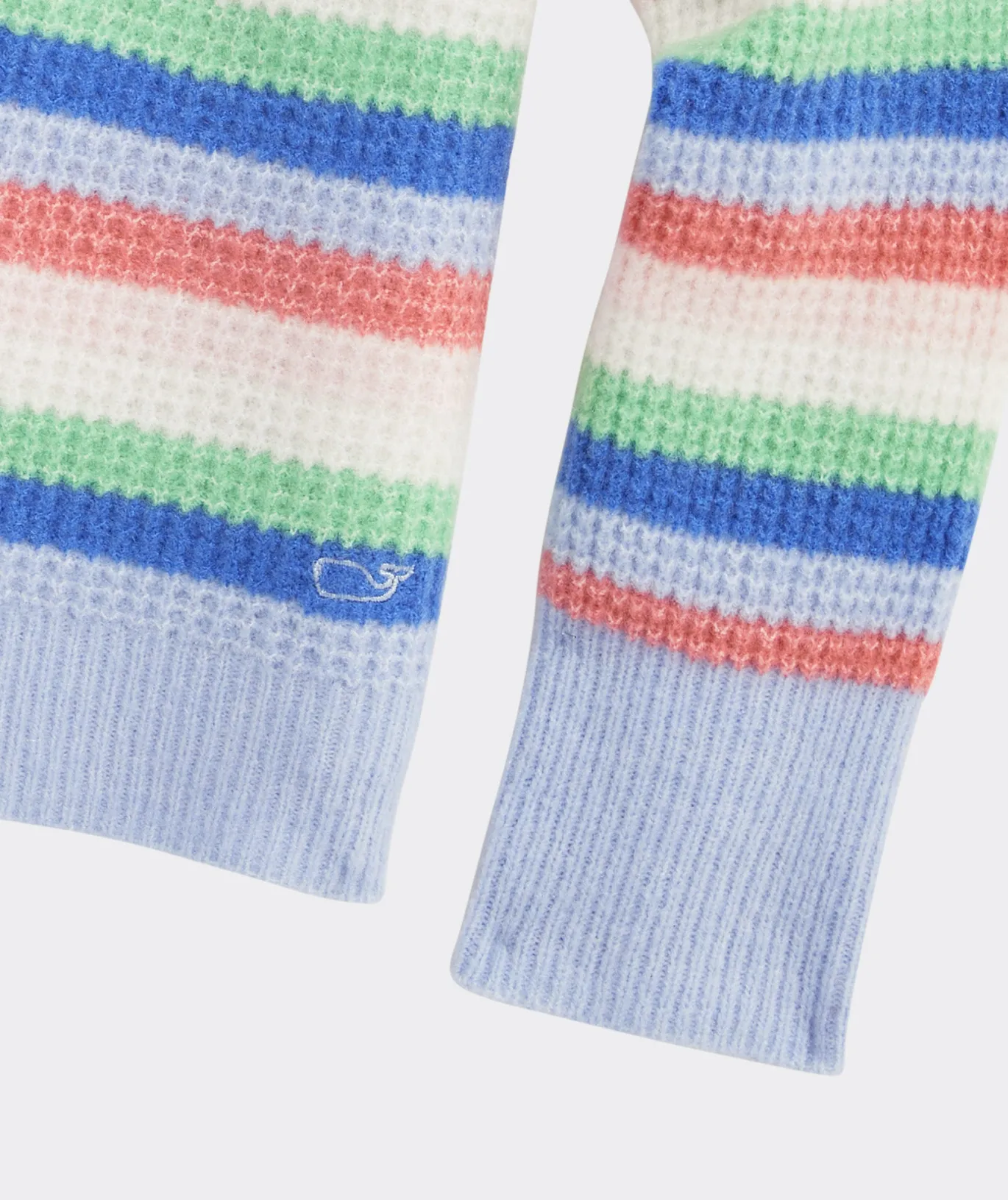 Vineyard Vines Girls' Breton Stripe Mockneck Sweater Iris Heather Best