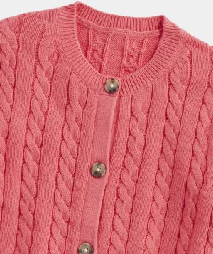 Vineyard Vines Girls' Classic Cable Cardigan Lagoon New