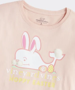 Vineyard Vines Girls' Glitter Whale You Be Mine Long-Sleeve Tee Strawberry Cream Shop