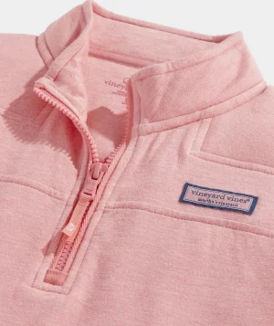 Vineyard Vines Girls' Harbor Fleece Quarter-Snap Crimson Shop