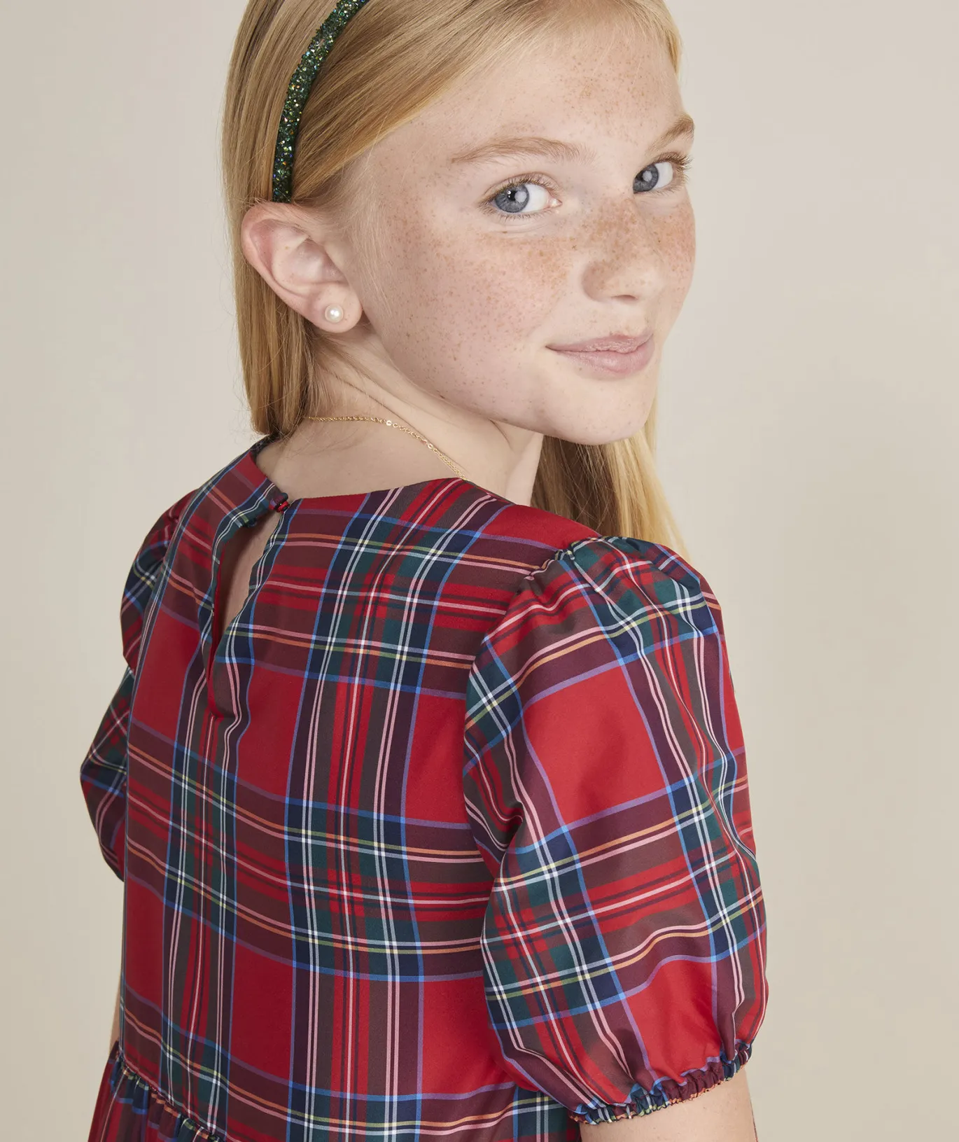 Vineyard Vines Girls' Printed Pleated Dress SplatterFoil-Sangria Clearance