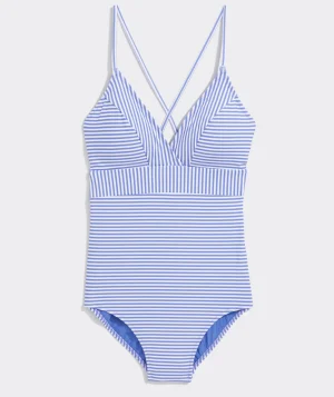 Vineyard Vines Girls'  Ruffle Neck One-Piece L.Floral - Cayman Hot