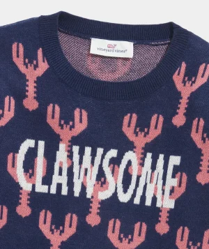 Vineyard Vines Girls' Ruffle Shine Crewneck Sweater Red Velvet Flash Sale