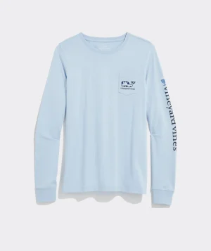 Vineyard Vines Golf Cart Sleigh Long-Sleeve Pocket Tee Deep Bay Cheap