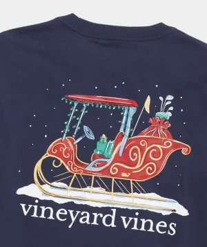 Vineyard Vines Golf Cart Sleigh Long-Sleeve Pocket Tee Nautical Navy Best