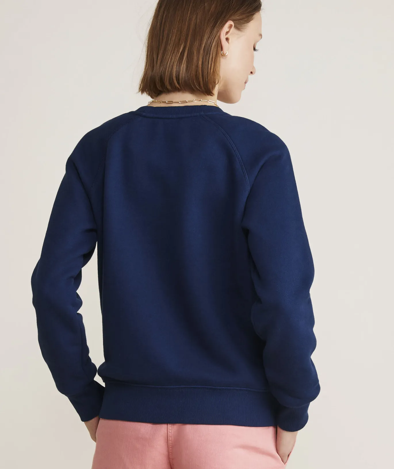 Vineyard Vines Graphic Terry Crewneck Sweatshirt Nautical Navy Outlet