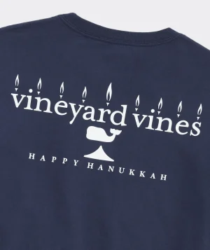 Vineyard Vines Happy Hanukkah Long-Sleeve Tee Nautical Navy Discount