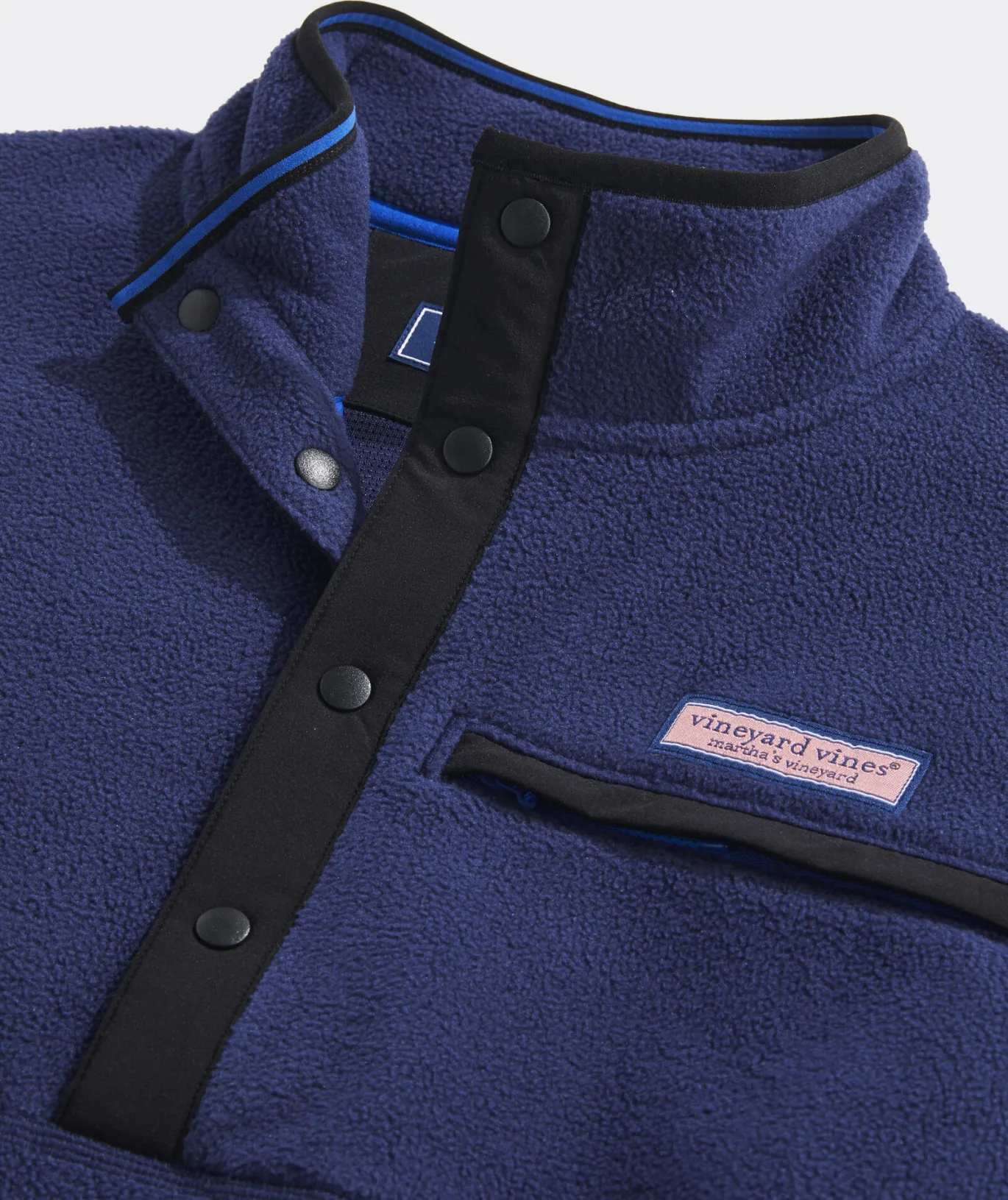 Vineyard Vines Harbor Fleece Quarter-Snap Nautical Navy Clearance