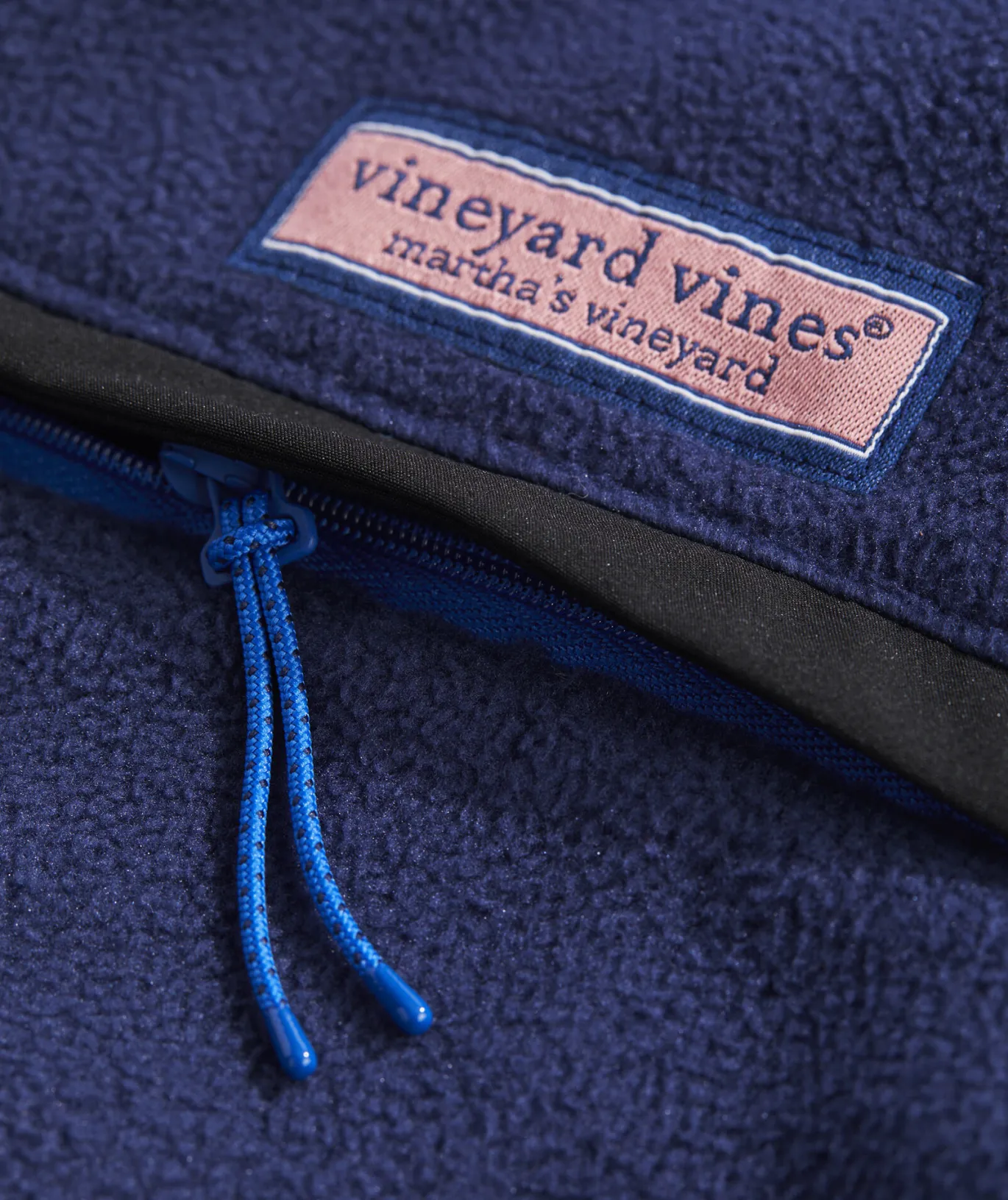 Vineyard Vines Harbor Fleece Quarter-Snap Nautical Navy Clearance