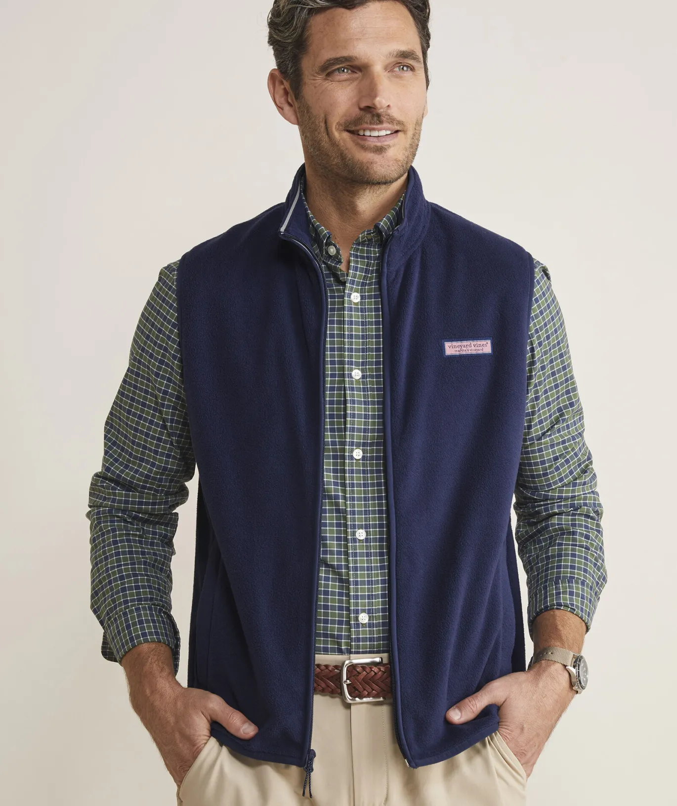 Vineyard Vines Harbor Fleece Vest Nautical Navy Cheap