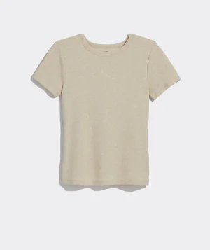 Vineyard Vines Heritage Ribbed Short-Sleeve Tee Stripe - Marshmallow Fashion