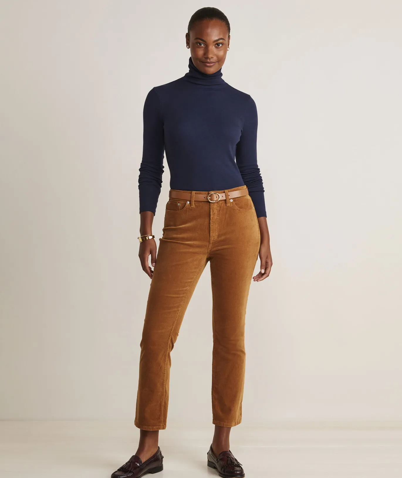 Vineyard Vines Heritage Striped Ribbed Turtleneck BStripe- Marsh/Gold Cheap
