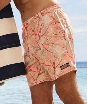 Vineyard Vines 7 Inch Printed Chappy Swim Trunks Pine Palms Pnk Blsh Best