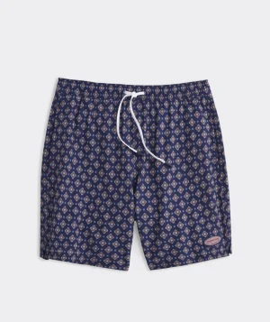 Vineyard Vines 7 Inch Printed Chappy Swim Trunks Foulard Naut Navy Outlet