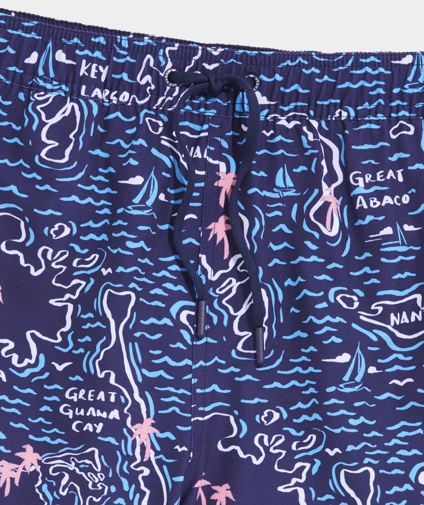Vineyard Vines 7 Inch Printed Chappy Swim Trunks Isld Maps Naut Navy Best Sale