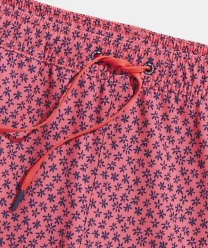 Vineyard Vines 7 Inch Printed Chappy Swim Trunks Flrl Micro Jetty Red Flash Sale
