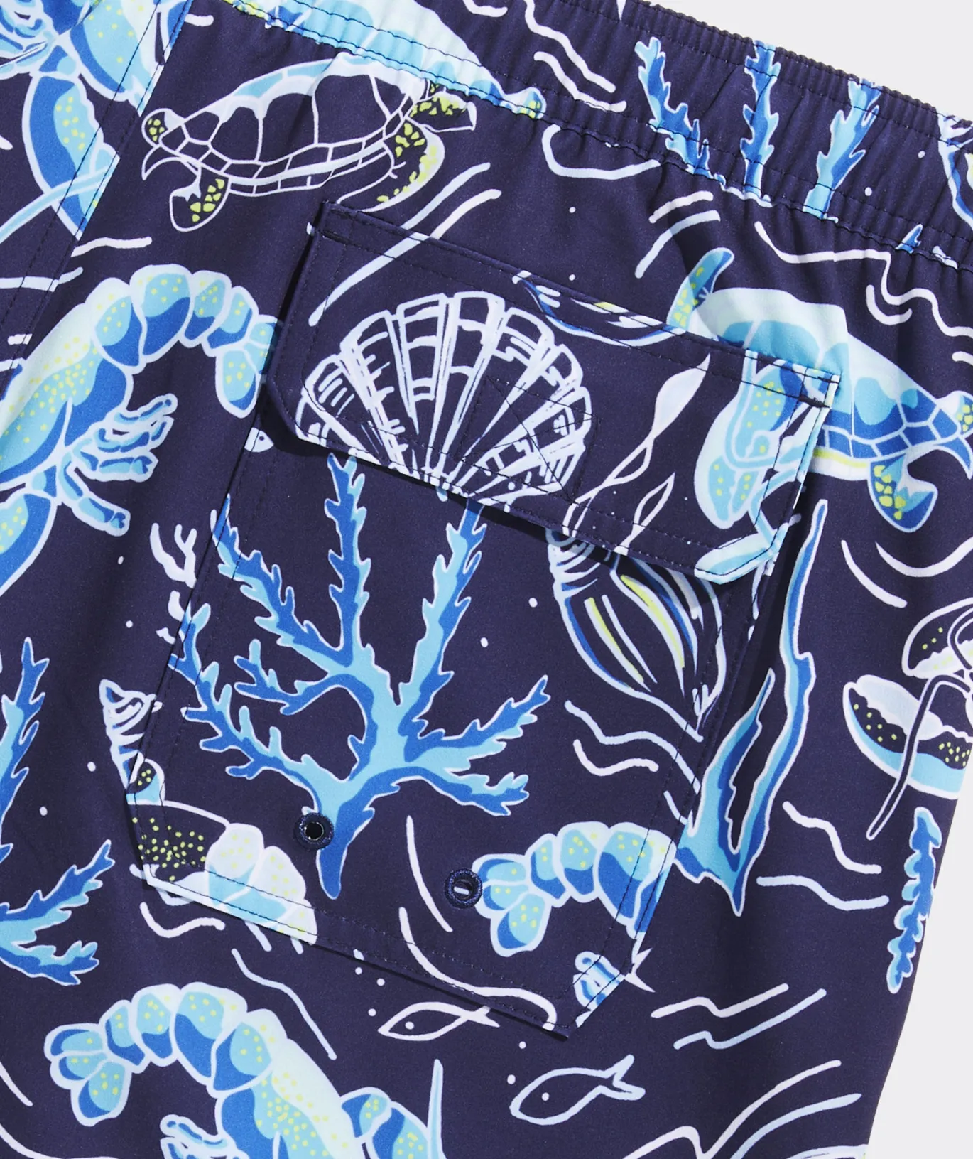 Vineyard Vines 7 Inch Printed Chappy Swim Trunks Sea Life Navy Clearance