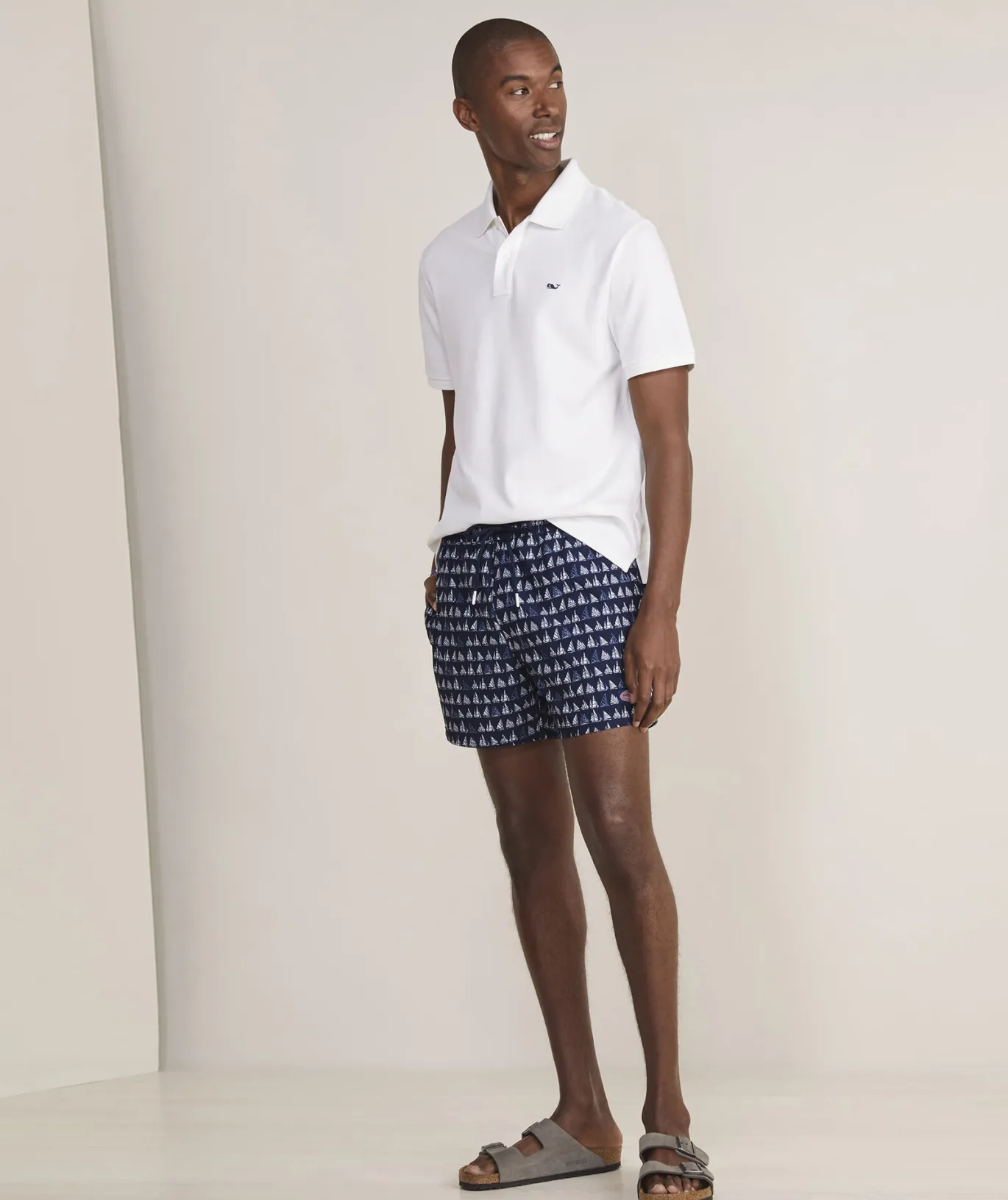 Vineyard Vines 5 Inch Printed Chappy Swim Trunks Boat Parade Naut Nav New