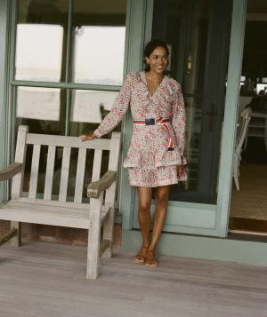 Vineyard Vines Ivy League Floral Ruffle Dress Floral Multi - Stone Hot