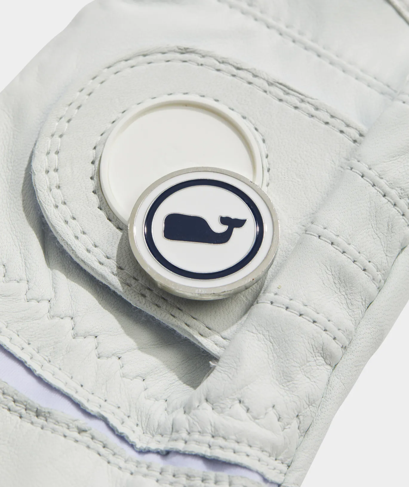 Vineyard Vines Leather Whale Dot Golf Glove Left Hand White Cap Best