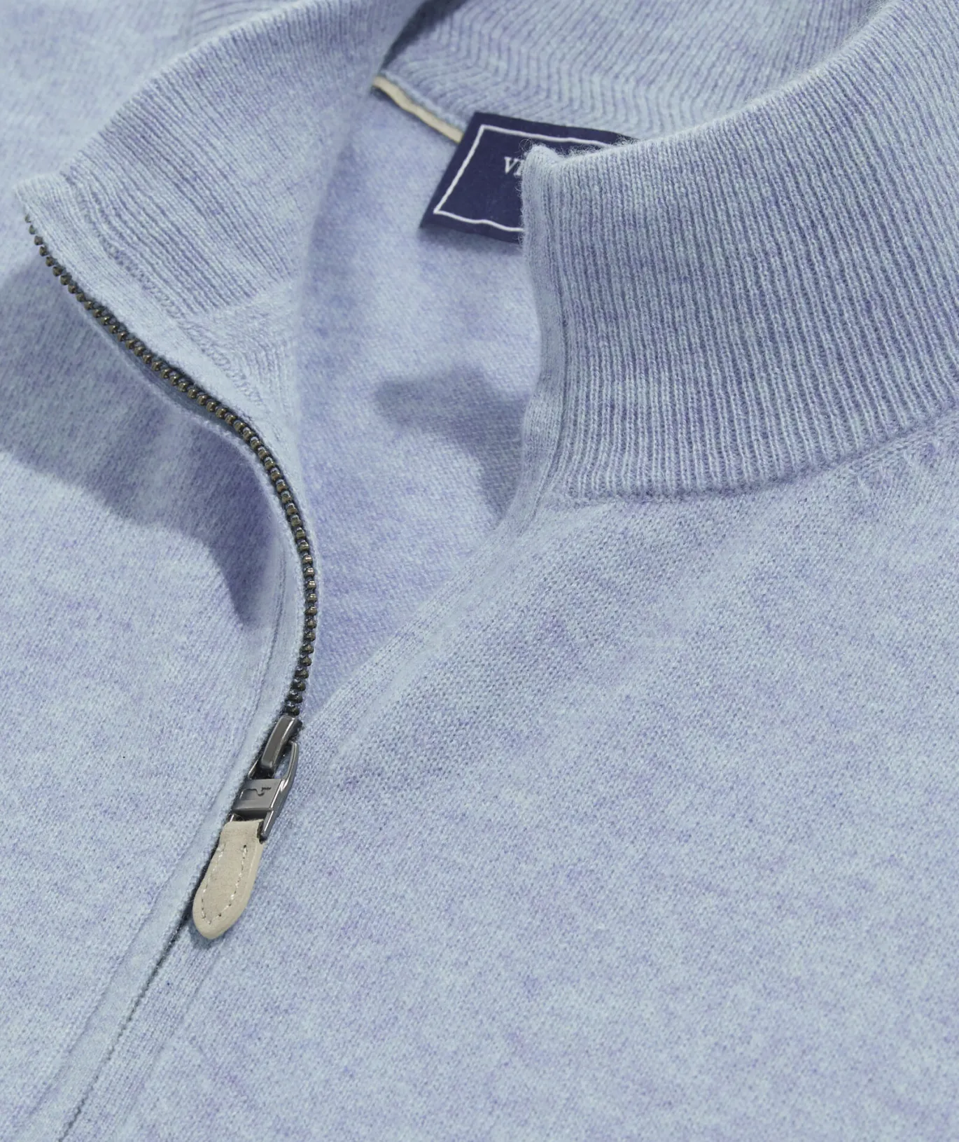 Vineyard Vines Lightweight Cashmere Quarter-Zip Jake Blue Heather Hot