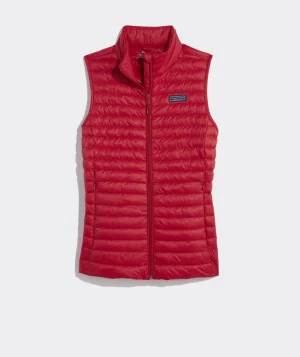 Vineyard Vines Lightweight Packable Puffer Vest Rhododendron New