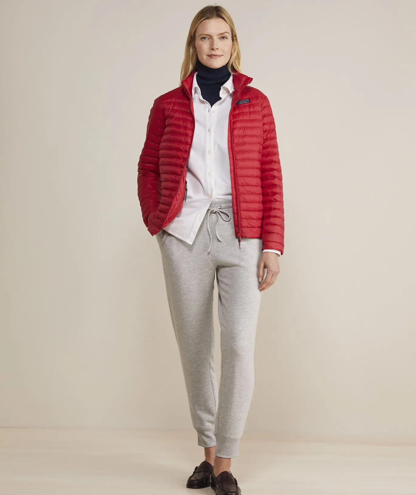 Vineyard Vines Lightweight Packable Puffer Jacket Nautical Navy New
