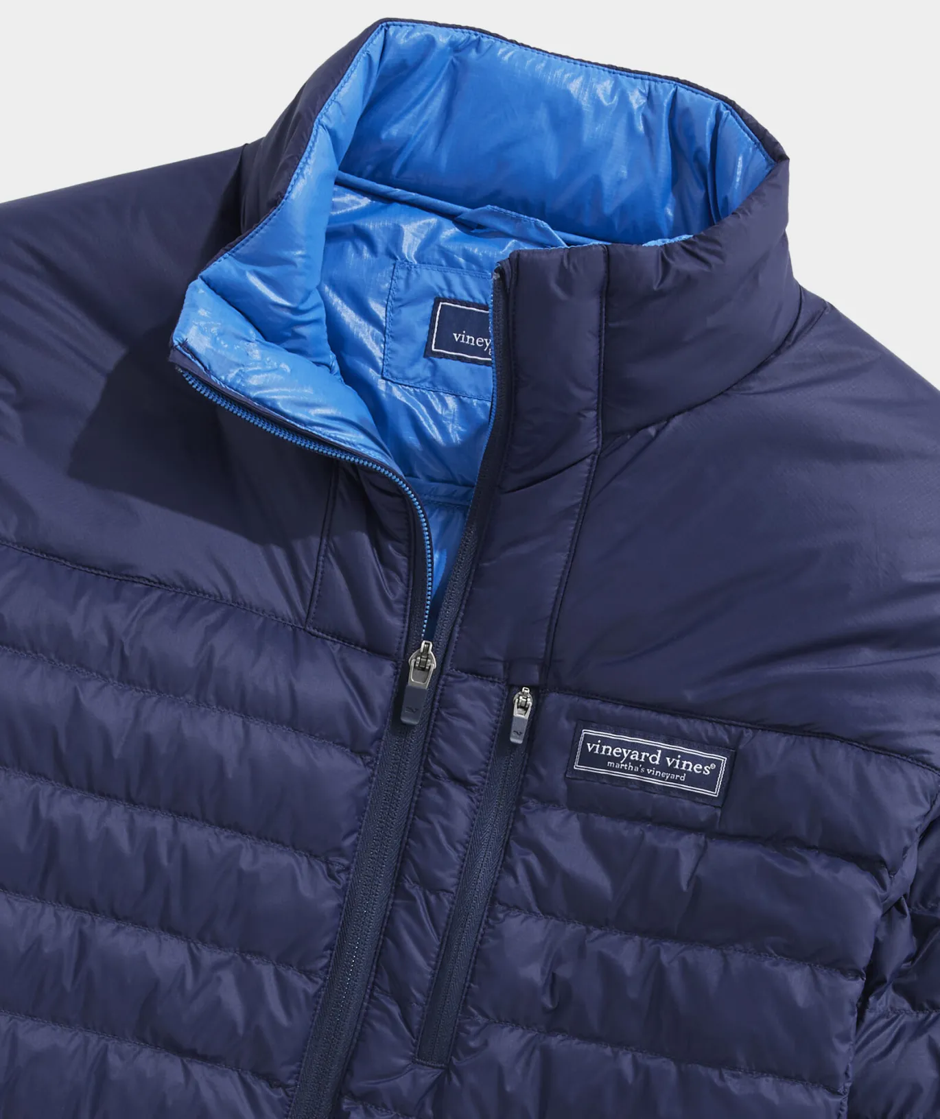 Vineyard Vines Lightweight Packable Puffer Jacket Nautical Navy Clearance