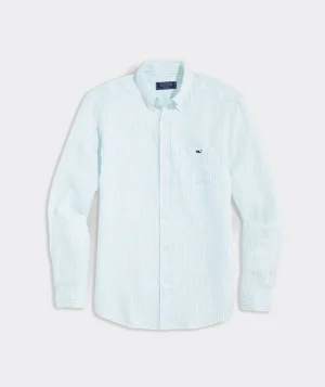 Vineyard Vines Linen Striped Shirt Island Paradise Flash Sale