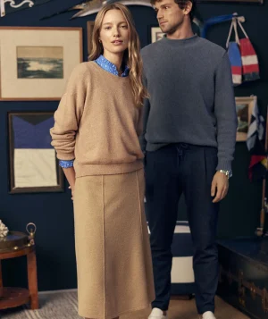 Vineyard Vines Merino Wool Midi Skirt Camel Heather Cheap