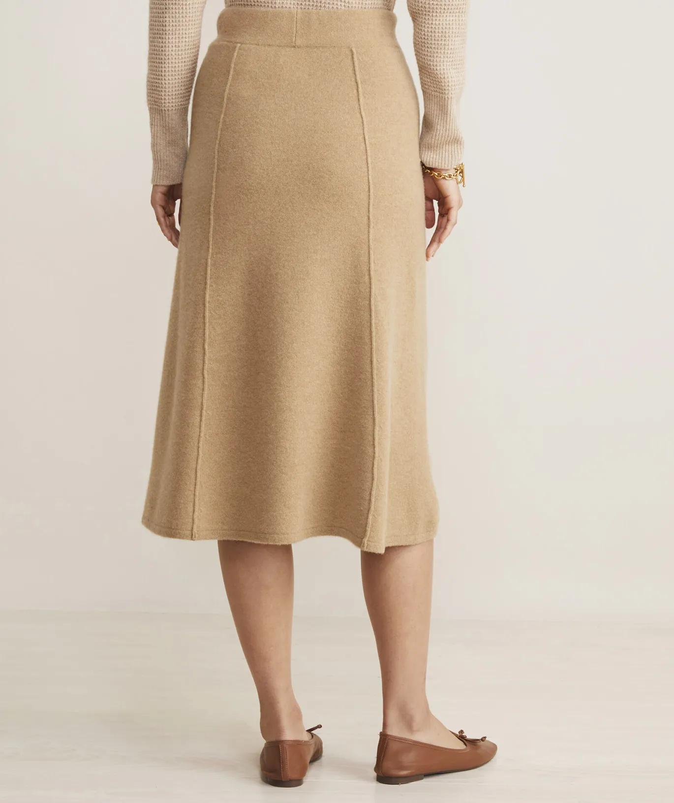 Vineyard Vines Merino Wool Midi Skirt Camel Heather Cheap
