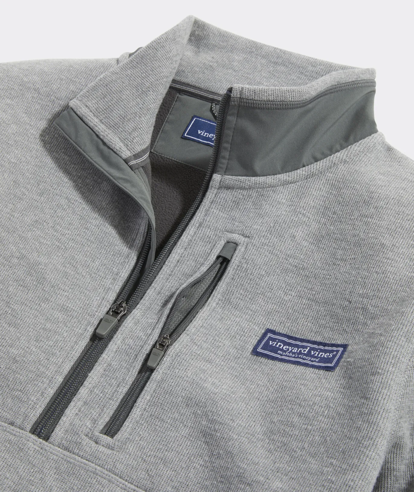 Vineyard Vines Mountain Sweater Fleece Quarter-Zip Ultimate Gray Sale