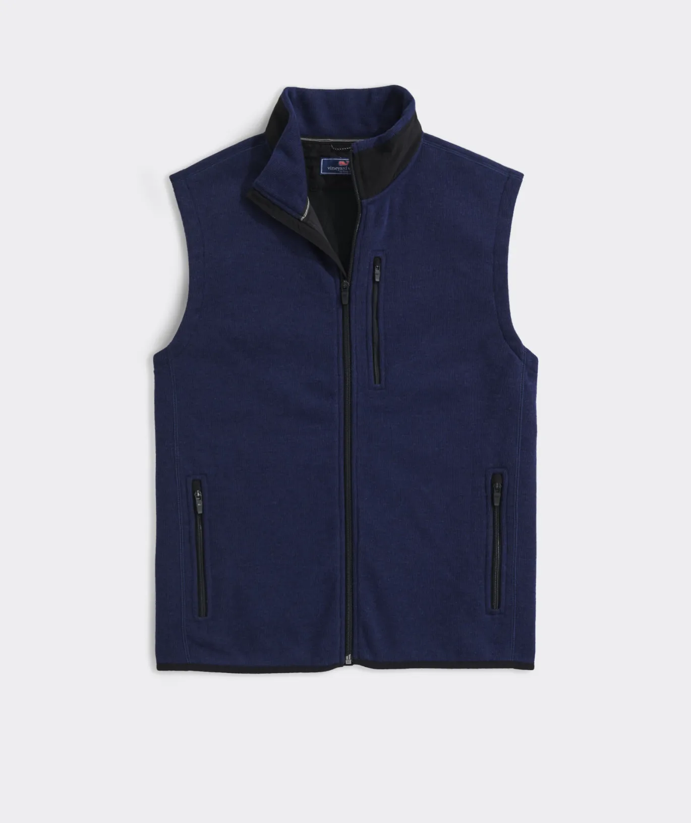 Vineyard Vines Mountain Sweater Fleece Vest Nautical Navy Outlet