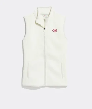 Vineyard Vines New York Yankees Mountain Sweater Fleece Vest Grey Heather New