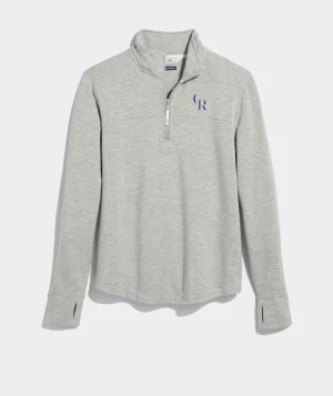 Vineyard Vines Oakland Athletics Mountain Sweater Fleece Vest Grey Heather Best