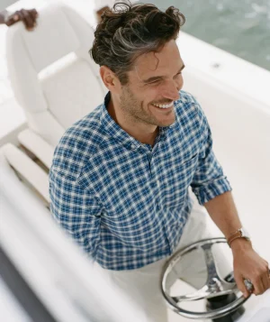 Vineyard Vines On-The-Go brrrº Plaid Shirt Pld Maritime Blue Best