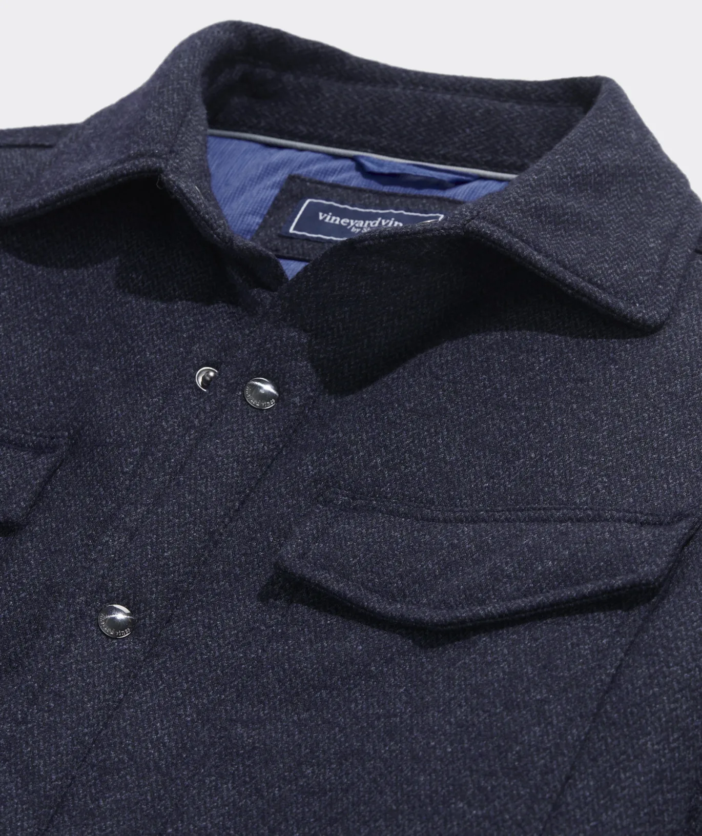 Vineyard Vines On-The-Go Insulated Shirt Jacket Hringbone Naut Navy Discount