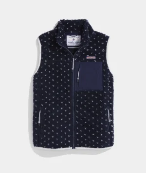 Vineyard Vines Oversized Printed Puffer Vest Green Meadow Flash Sale
