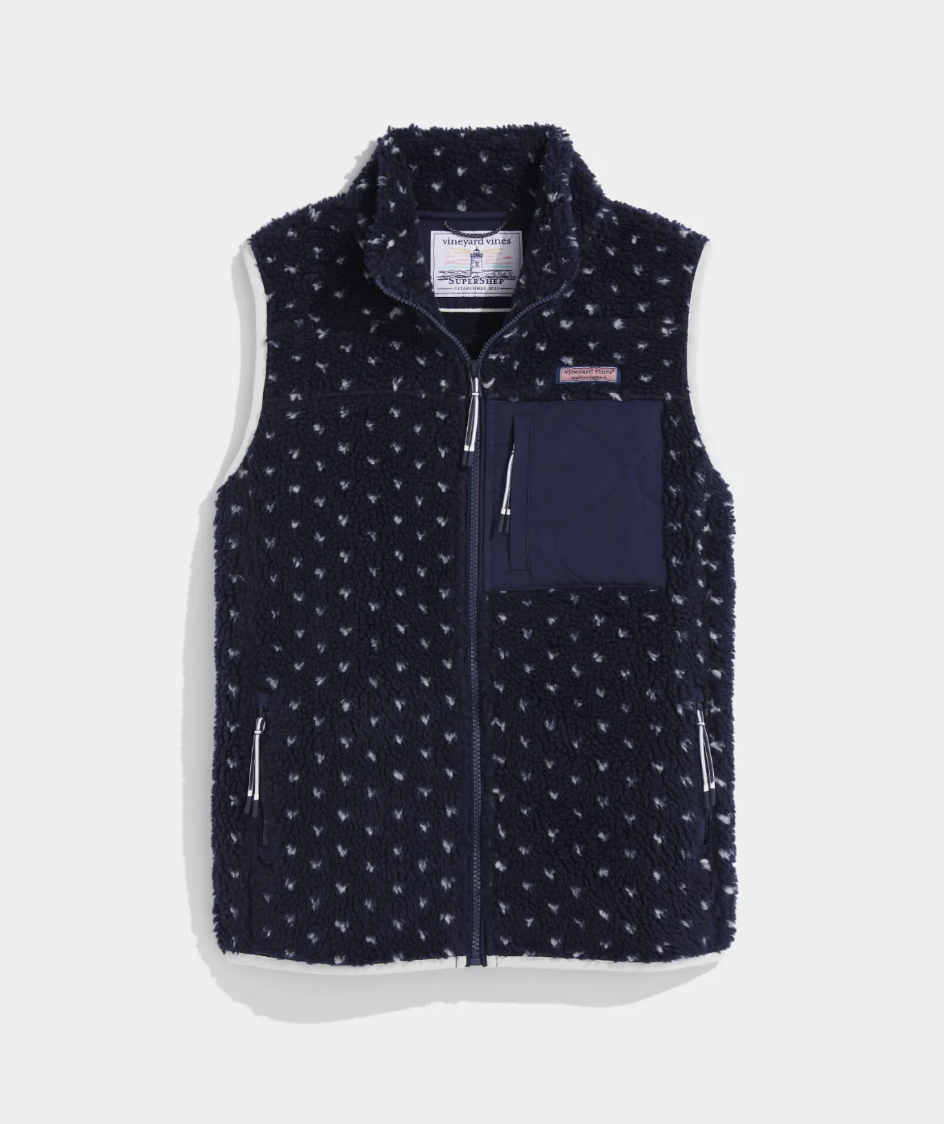 Vineyard Vines Oversized Printed Puffer Vest Green Meadow Flash Sale