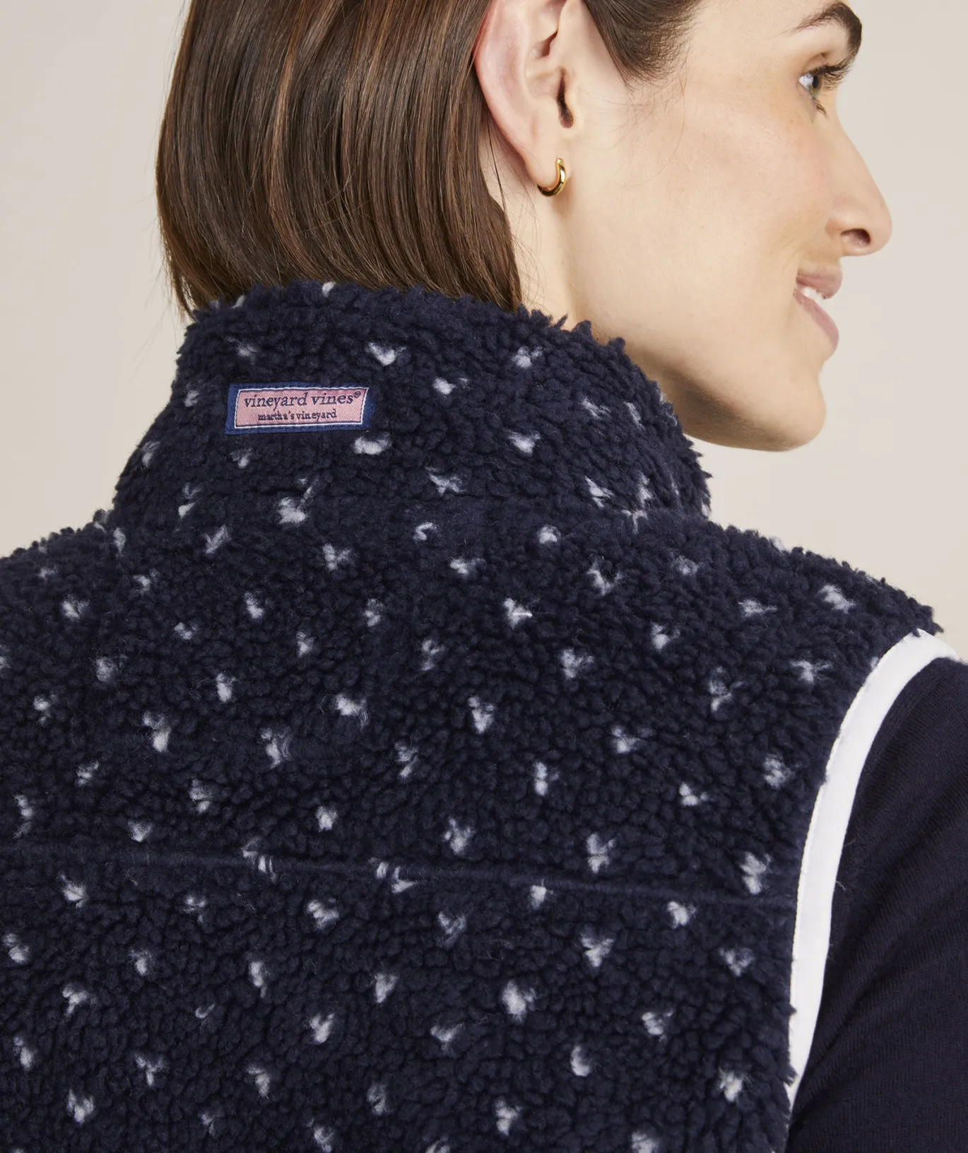 Vineyard Vines Oversized Printed Puffer Vest Green Meadow Flash Sale