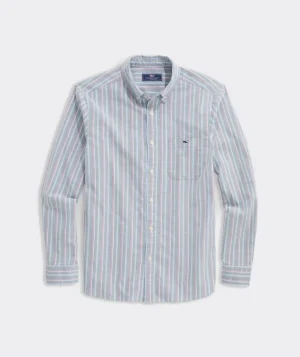 Vineyard Vines Oxford Stripe Shirt Stp Turf Green Best