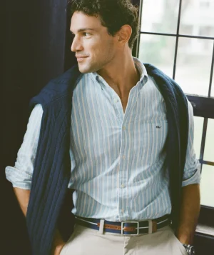 Vineyard Vines Oxford Stripe Shirt Stp Hull Blue Best