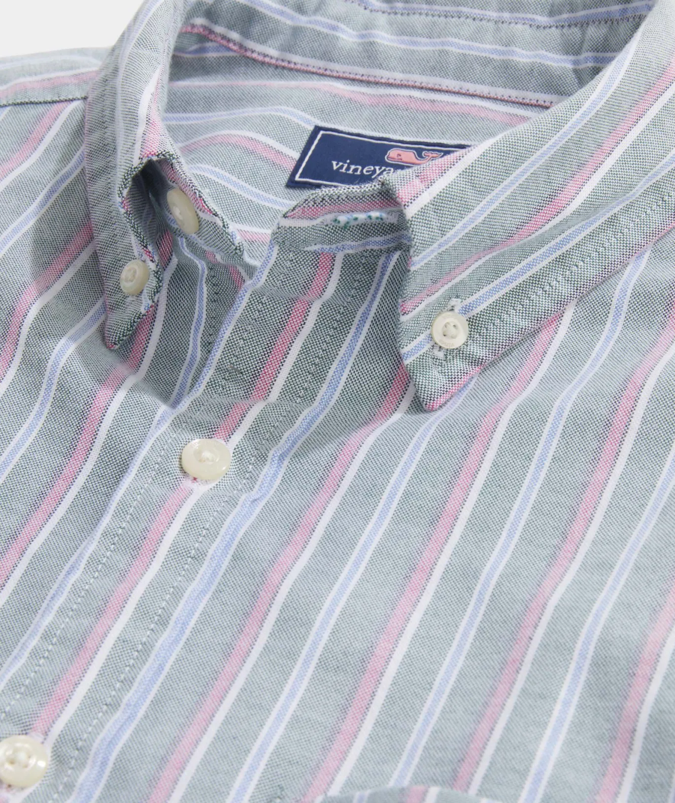 Vineyard Vines Oxford Stripe Shirt Stp Turf Green Best