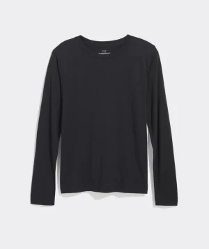 Vineyard Vines Pima Cotton Long-Sleeve Crewneck Tee Oatmeal Hthr New