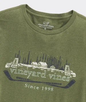 Vineyard Vines Pond Hockey Logo Long-Sleeve Tee Cypress Heather Outlet