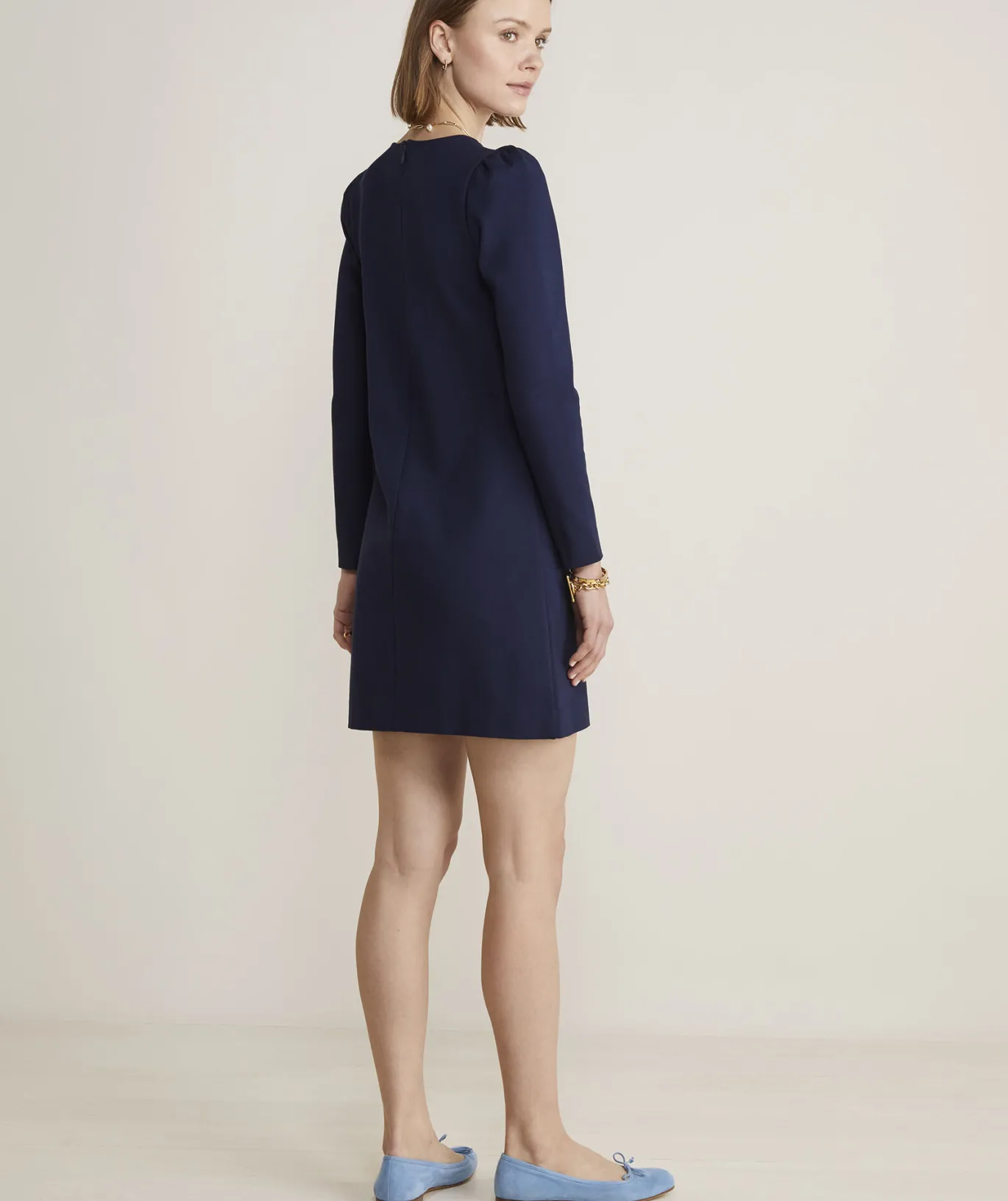 Vineyard Vines Ponte Puff-Sleeve Dress Nautical Navy Shop