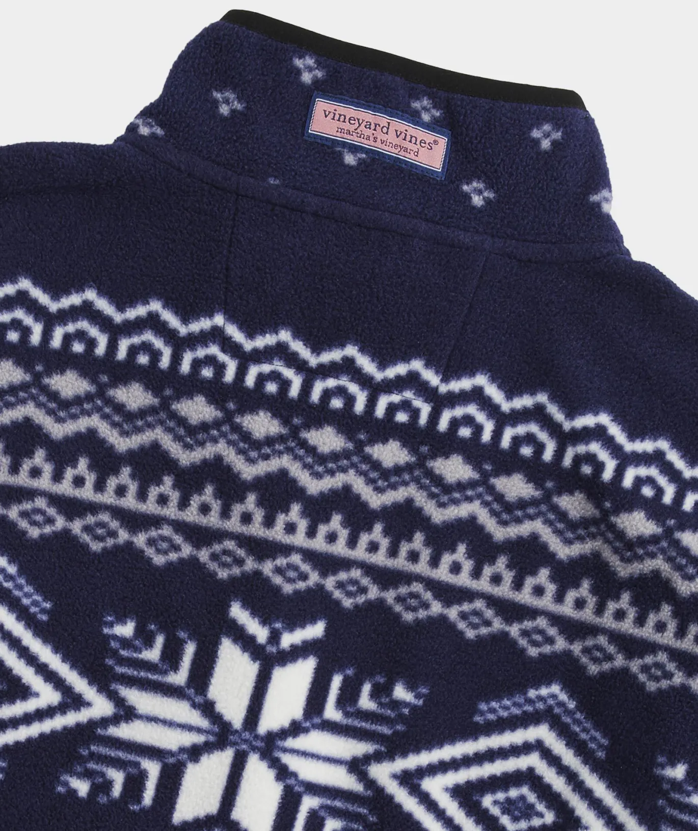 Vineyard Vines Printed Harbor Fleece Quarter-Snap Nautical Navy Cheap