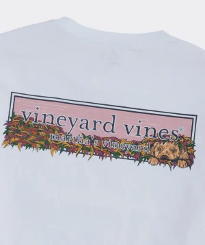 Vineyard Vines Puppy Leaf Pile Logo Box Long-Sleeve Tee White Cap Sale